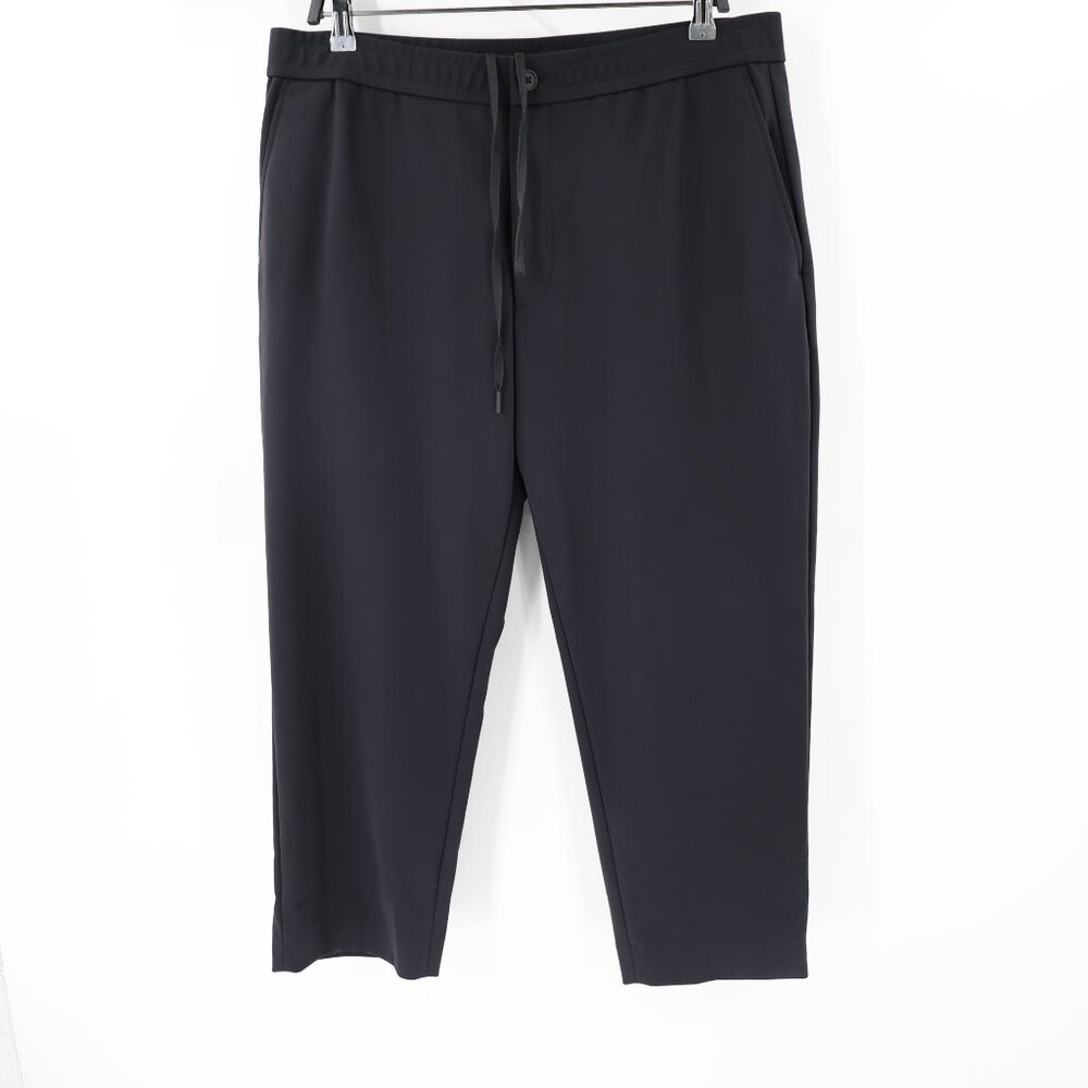 Theory Pants Men 36 L24 Mayer Drawstring Precision Ponte black High Rise Stretch